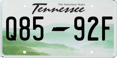 TN license plate Q8592F