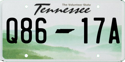 TN license plate Q8617A