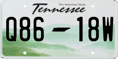 TN license plate Q8618W
