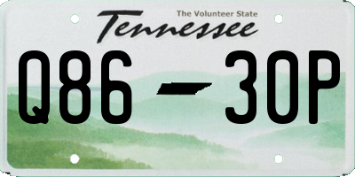 TN license plate Q8630P