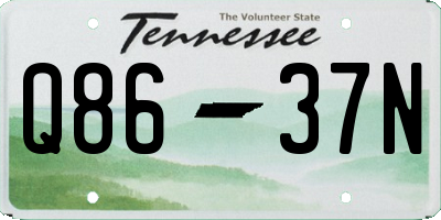TN license plate Q8637N