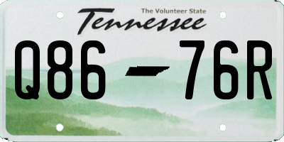 TN license plate Q8676R