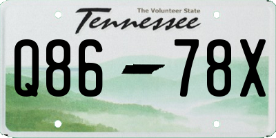 TN license plate Q8678X