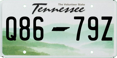 TN license plate Q8679Z
