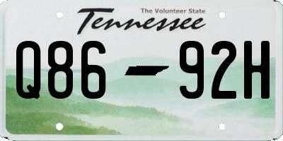 TN license plate Q8692H