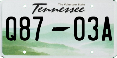 TN license plate Q8703A