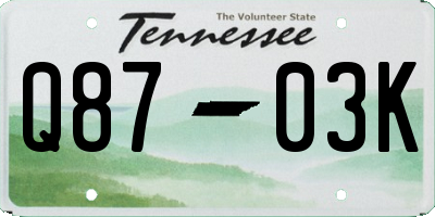 TN license plate Q8703K