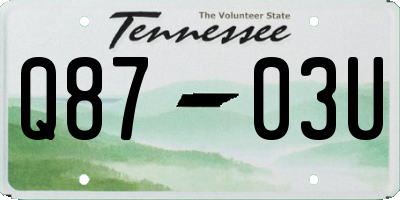 TN license plate Q8703U