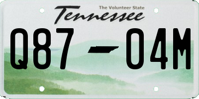 TN license plate Q8704M