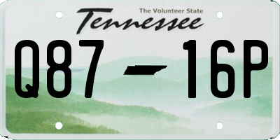 TN license plate Q8716P