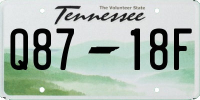TN license plate Q8718F