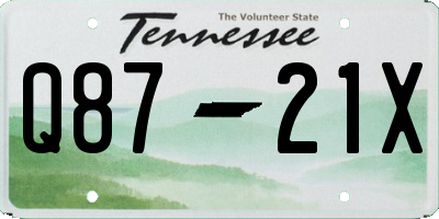TN license plate Q8721X