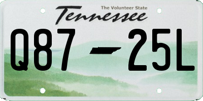 TN license plate Q8725L