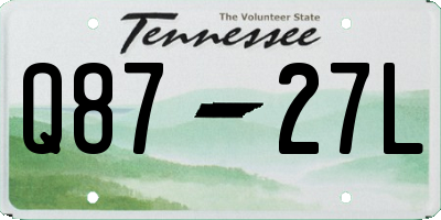 TN license plate Q8727L