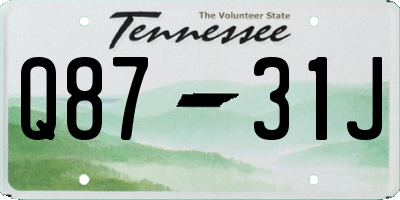TN license plate Q8731J