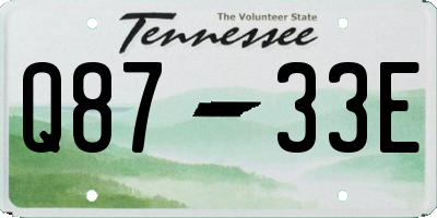 TN license plate Q8733E