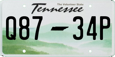 TN license plate Q8734P