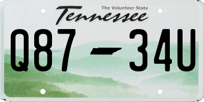 TN license plate Q8734U