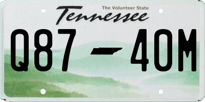 TN license plate Q8740M