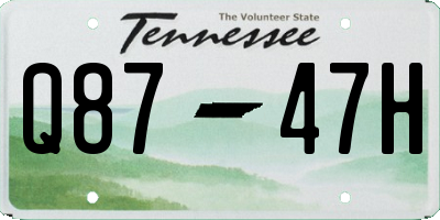 TN license plate Q8747H