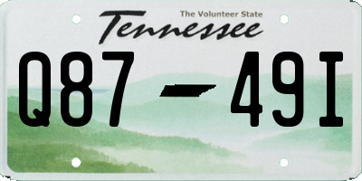 TN license plate Q8749I