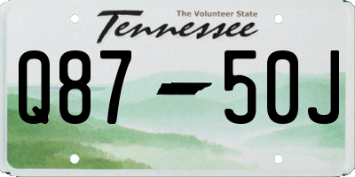 TN license plate Q8750J
