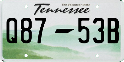 TN license plate Q8753B