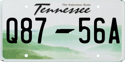 TN license plate Q8756A