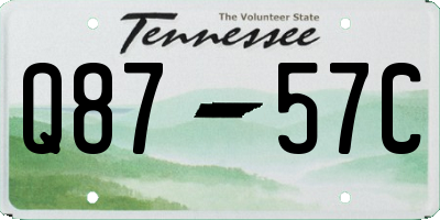 TN license plate Q8757C