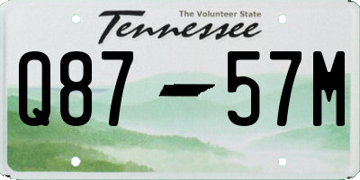 TN license plate Q8757M
