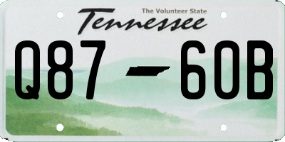TN license plate Q8760B