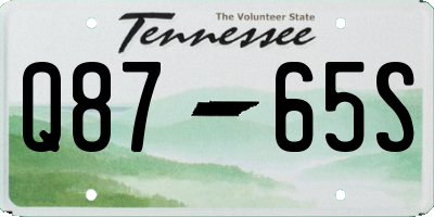 TN license plate Q8765S
