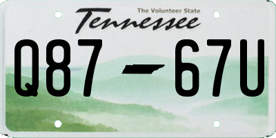 TN license plate Q8767U