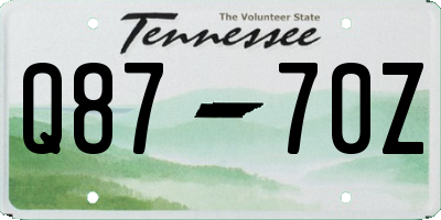TN license plate Q8770Z