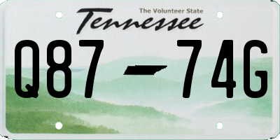 TN license plate Q8774G