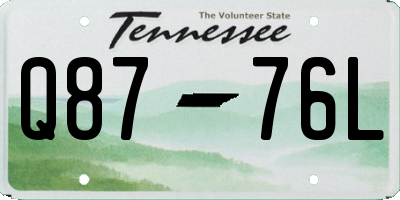 TN license plate Q8776L