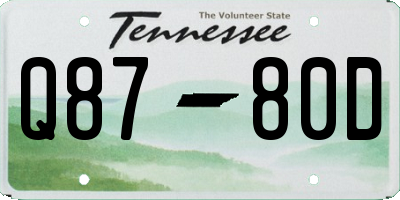 TN license plate Q8780D