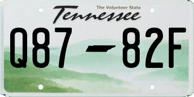 TN license plate Q8782F
