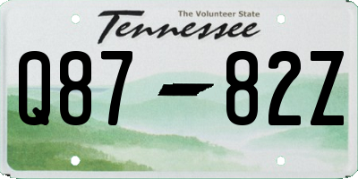 TN license plate Q8782Z