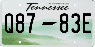 TN license plate Q8783E