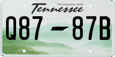 TN license plate Q8787B