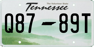 TN license plate Q8789T