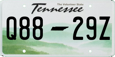 TN license plate Q8829Z