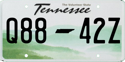 TN license plate Q8842Z
