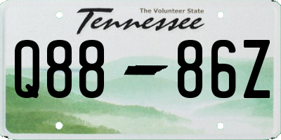 TN license plate Q8886Z
