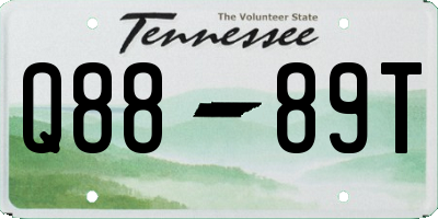 TN license plate Q8889T