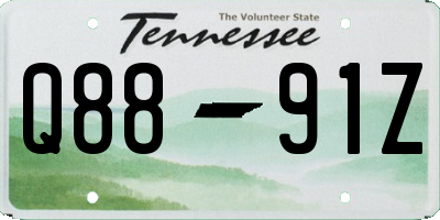 TN license plate Q8891Z