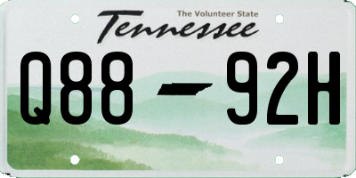 TN license plate Q8892H