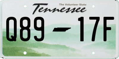 TN license plate Q8917F