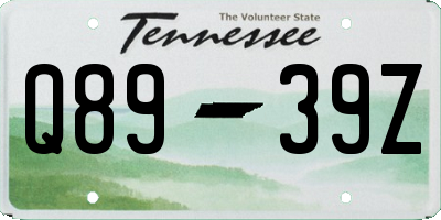 TN license plate Q8939Z